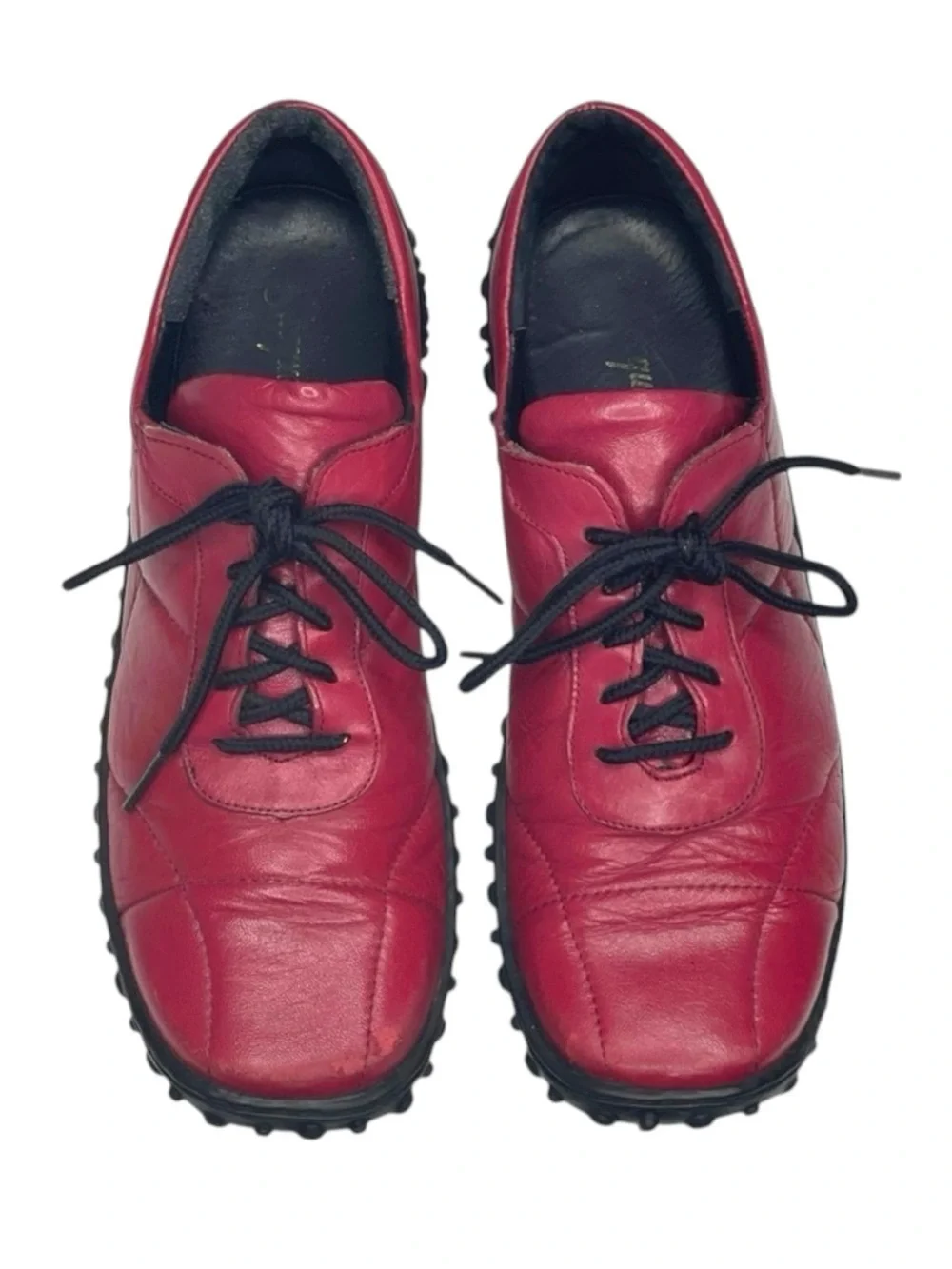 Jacques Cohen 𖦹 Hipster Chic Quilted Leather Sneakers 𖦹 Fire Engine Red 𖦹 8M 𖦹